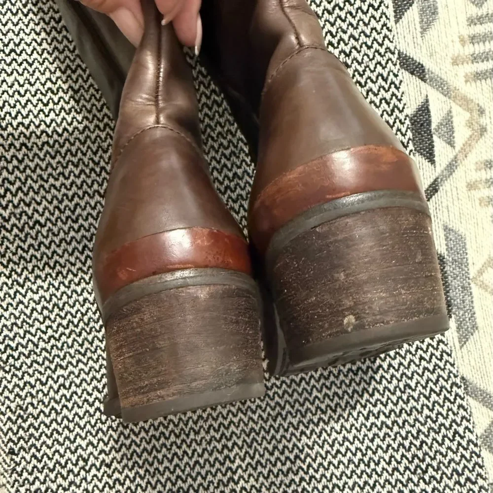 UGG Cierra Tall Lodge Brown Leather Riding Boots